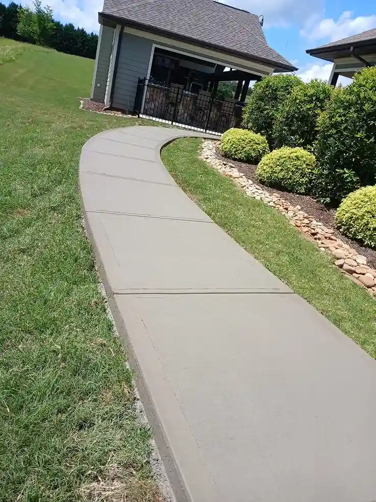 cement walkway around house