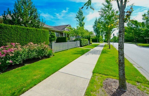 Concrete sidewalk